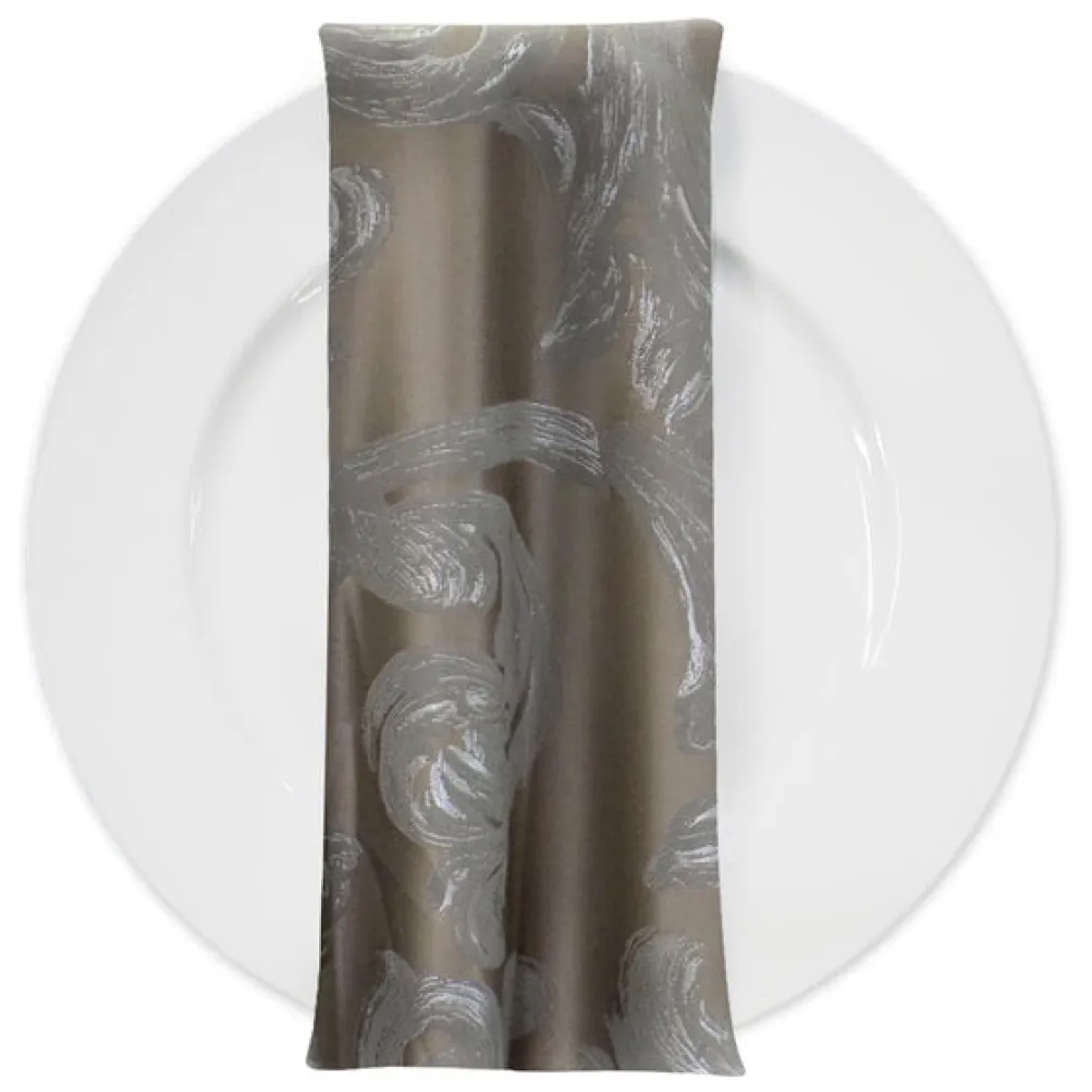Florence Jacquard Table Napkin in Silver and Grey