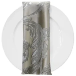 Florence Jacquard Table Napkin in Silver
