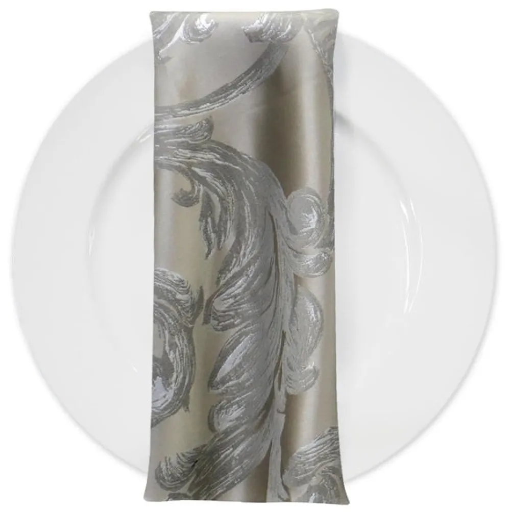 Florence Jacquard Table Napkin in Silver