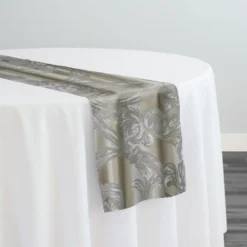 Florence Jacquard Table Runner in Silver