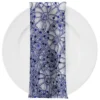 Flower Chain Lace (w/ Poly Lining) Table Napkin in Royal and Silver