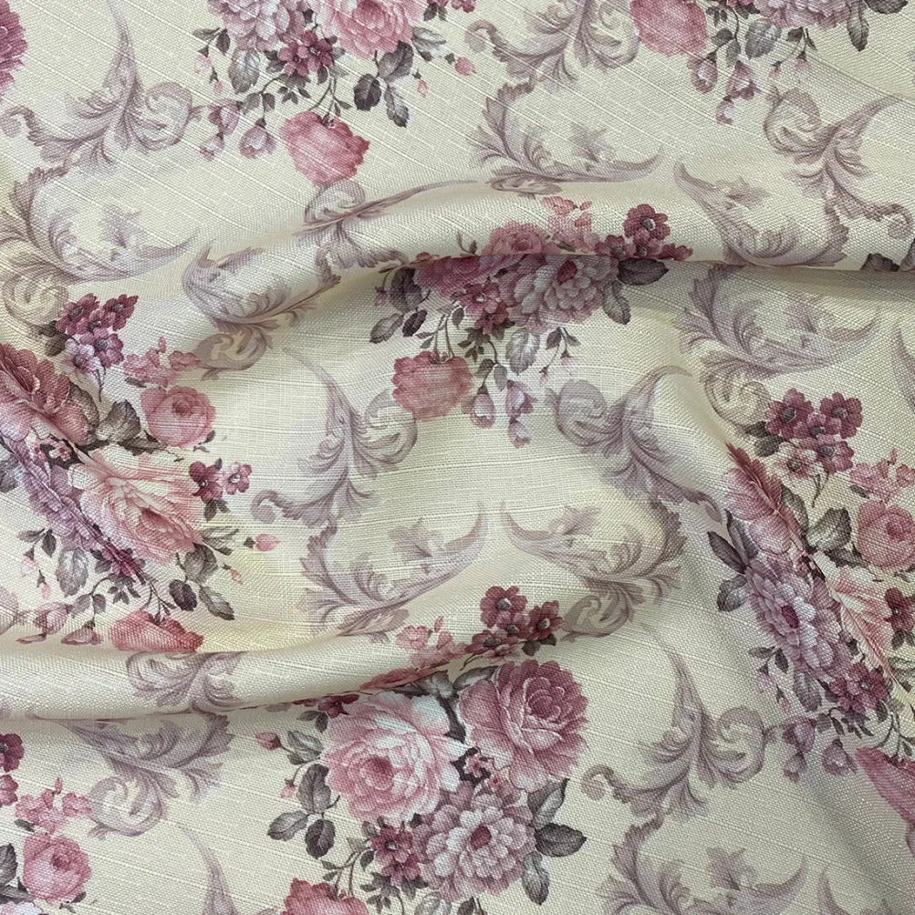 French Floral Table Linen in Blush
