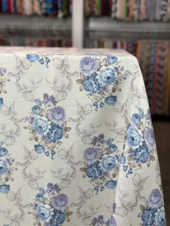 French Floral Table Linen in Blue