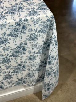 French Toile (Poly Print) Table Linen in Copen Perry