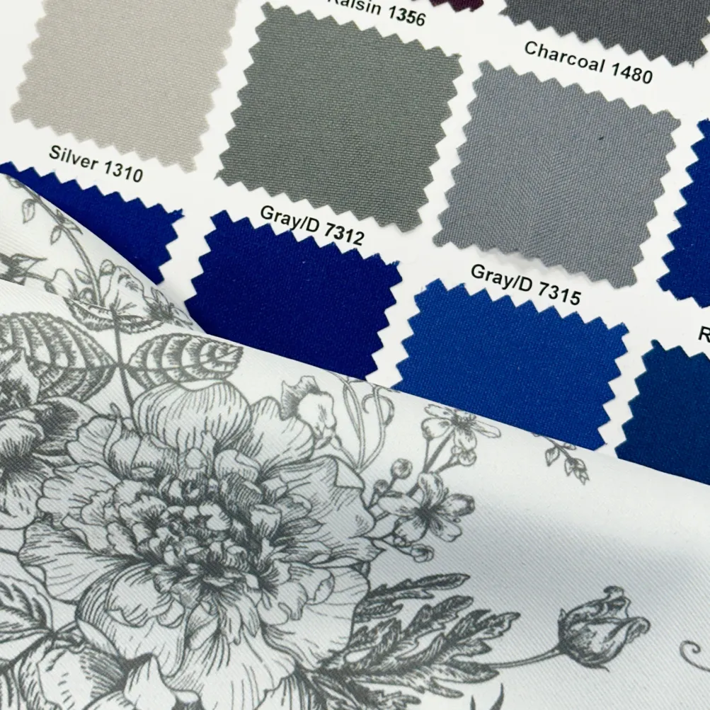 French Toile (Poly Print) Table Linen in Grey