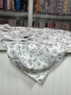 French Toile (Poly Print) Table Linen in Grey