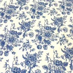 French Toile (Poly Print) Table Runner in Royal Blue