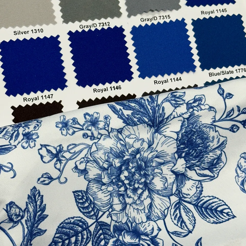French Toile (Poly Print) Table Runner in Royal Blue