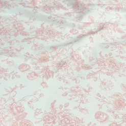 French Toile (Poly Print) Table Runner in Dusty Rose