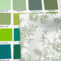 French Toile (Poly Print) Table Runner in Sage
