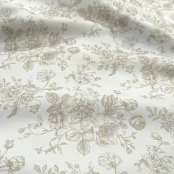 French Toile (Poly Print) Table Runner in Taupe