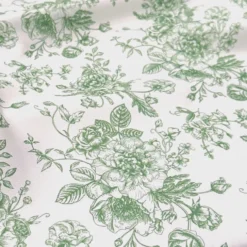 French Toile (Poly Print) Table Napkin in Willow Green