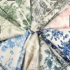 French Toile (Poly Print) Table Napkin in Willow Green