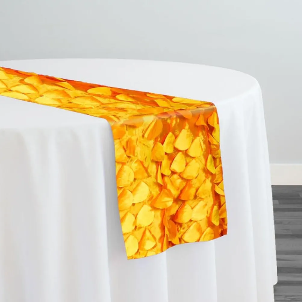 Funzie (Circle Hanging) Taffeta Table Runner in Orange