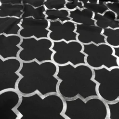 Gatsby (Metallic Print) Table Runner in Black and Silver