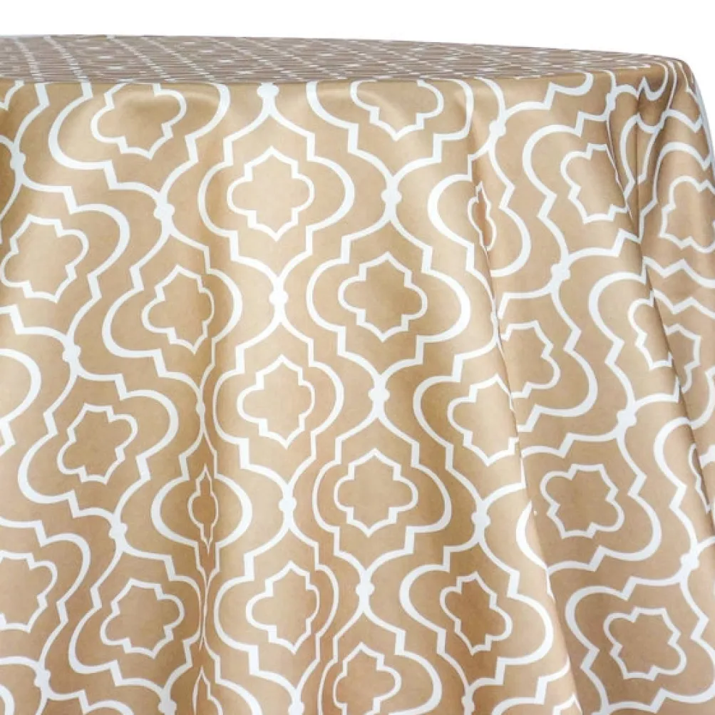 Gatsby Print (Lamour) Table Linen in Taupe