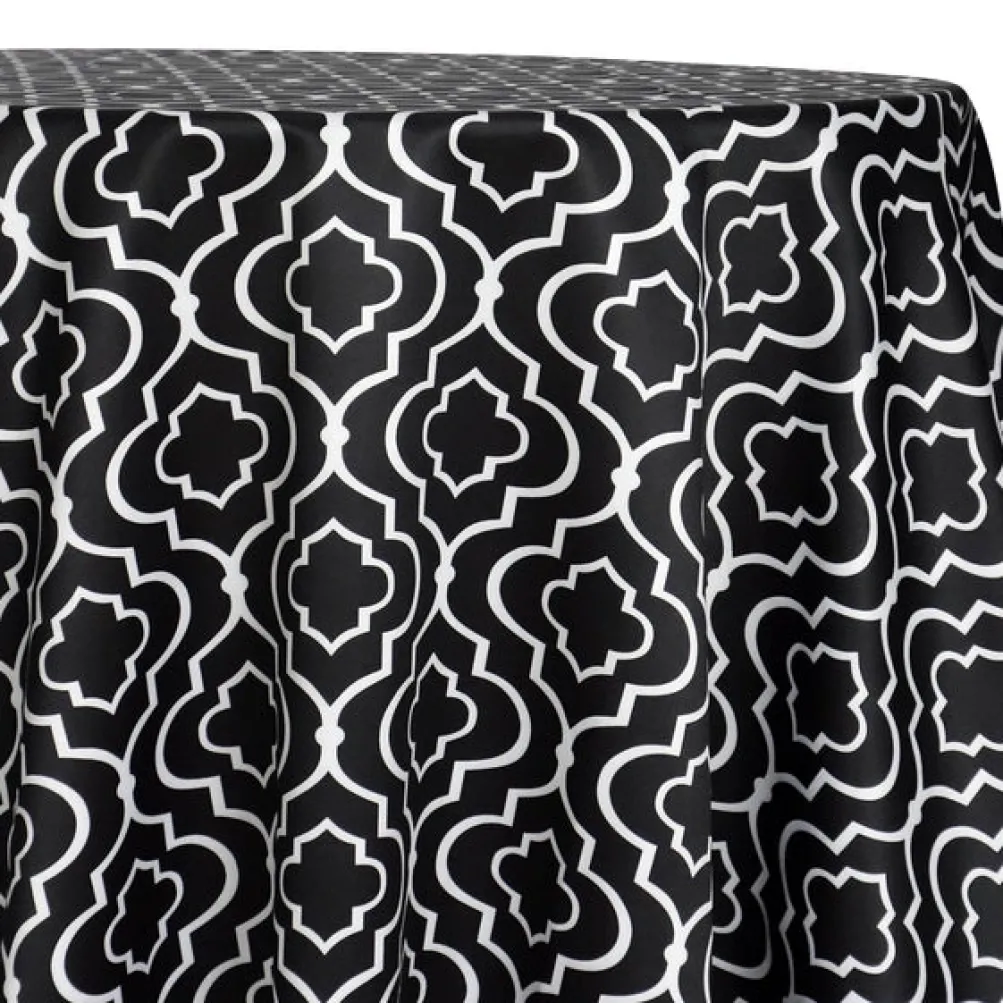 Gatsby Print (Lamour) Table Linen in Black
