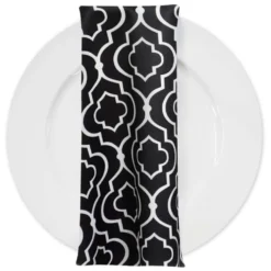 Gatsby Print (Lamour) Table Napkin in Black