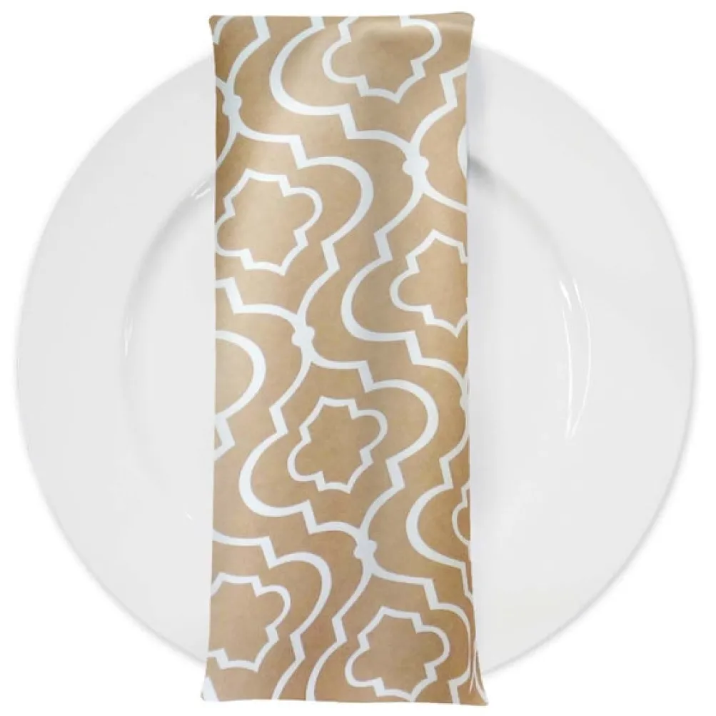 Gatsby Print (Lamour) Table Napkin in Khaki