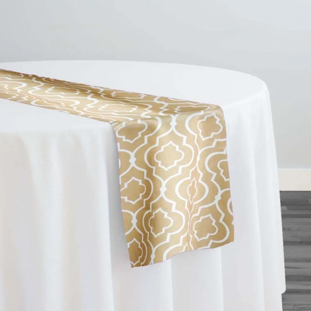 Gatsby Print (Lamour) Table Runner in Taupe
