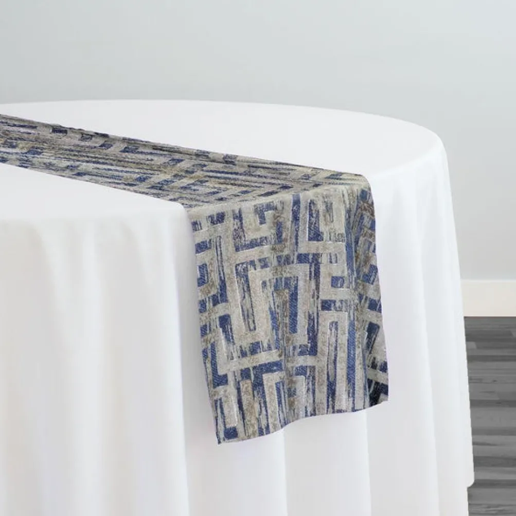 Gio Jacquard Table Runner in Blue