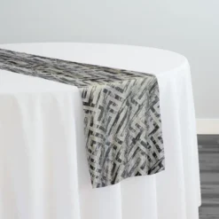 Gio Jacquard Table Runner in Grey
