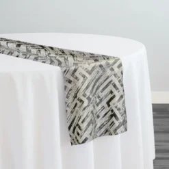 Gio Jacquard Table Runner in Taupe
