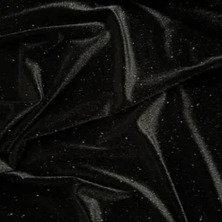 Glitter Velour Table Linen in Black
