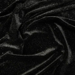 Glitter Velour Table Linen in Black