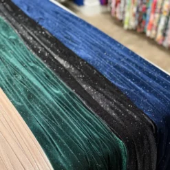Glitter Velour Table Linen in Black