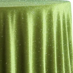 Glitter Velour Table Linen in Olive