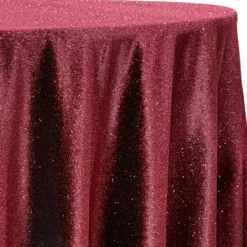 Glitter Velour Table Linen in Burgundy