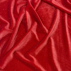 Glitter Velour Table Napkin in Red