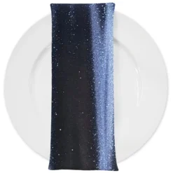 Glitter Velour Table Napkin in Navy