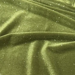Glitter Velour Table Napkin in Olive