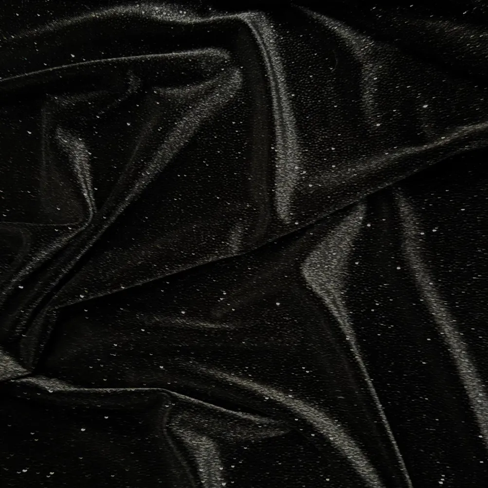 Glitter Velour Table Runner in Black