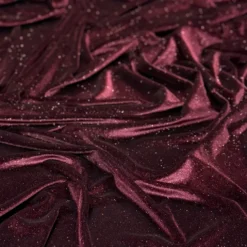 Glitter Velour Table Runner in Burgundy
