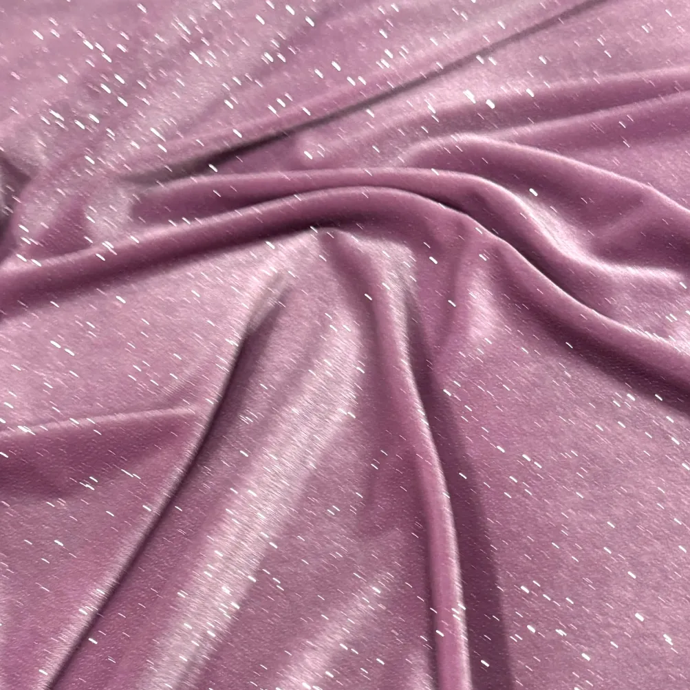 Glitter Velour Table Runner in Dusty Pink