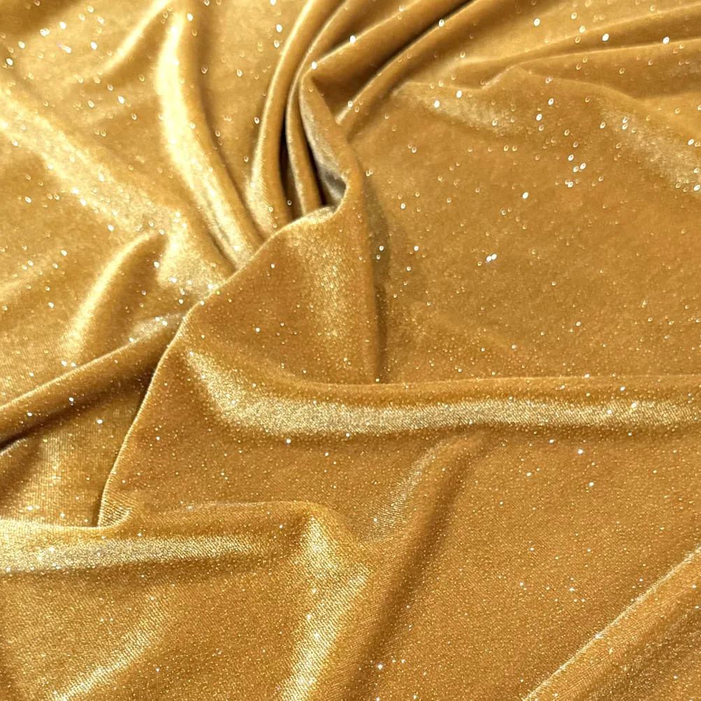 Glitter Velour Table Runner in Gold