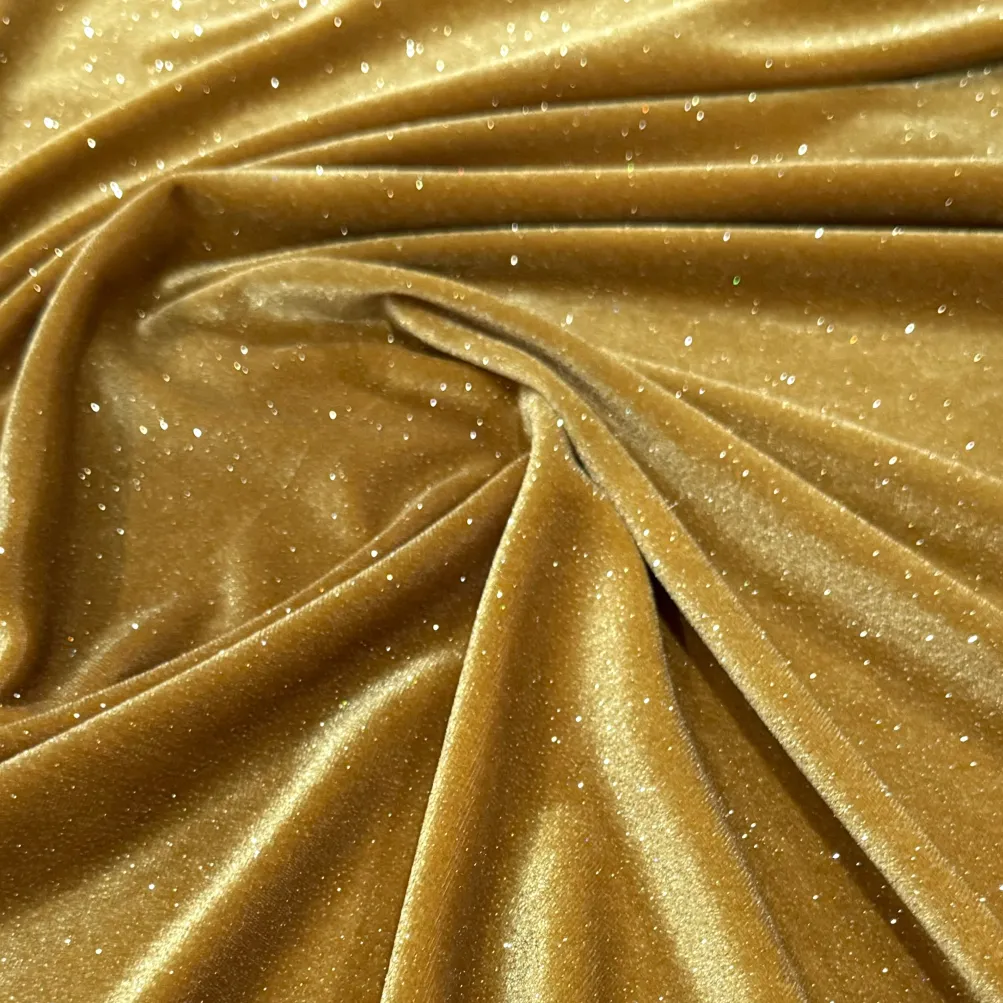 Glitter Velour Table Runner in Gold