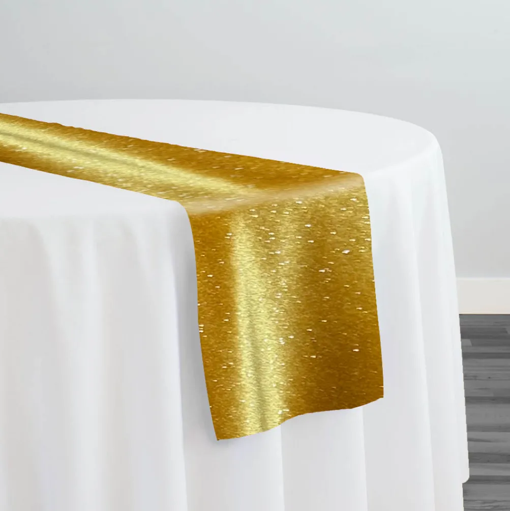 Glitter Velour Table Runner in Gold