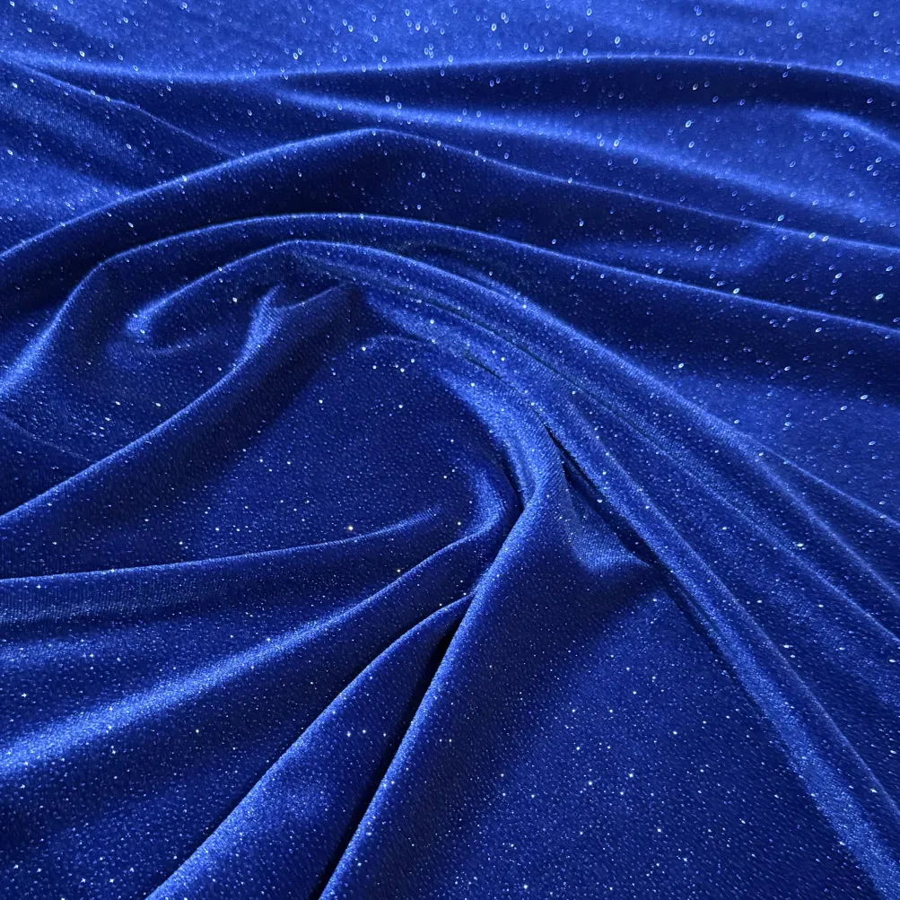 Glitter Velour Table Runner in Royal