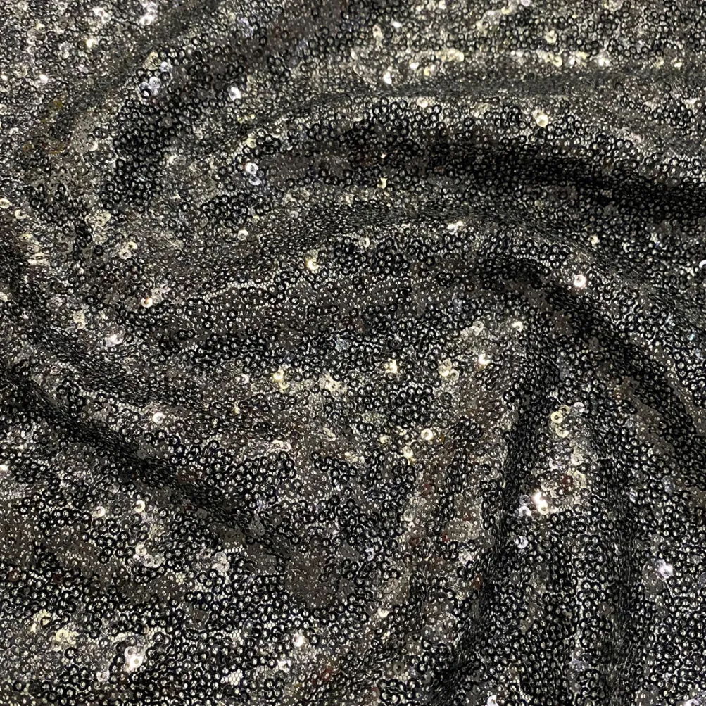 Glitz Sequins Drapery Panel in Black