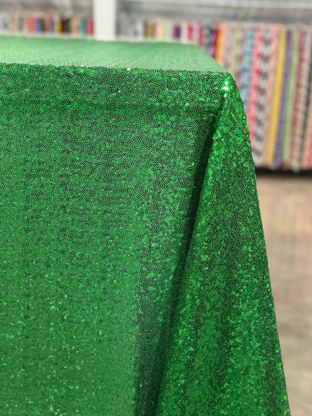 Glitz Sequins Table Linen in Emerald