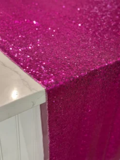 Glitz Sequins Table Linen in Fuchsia