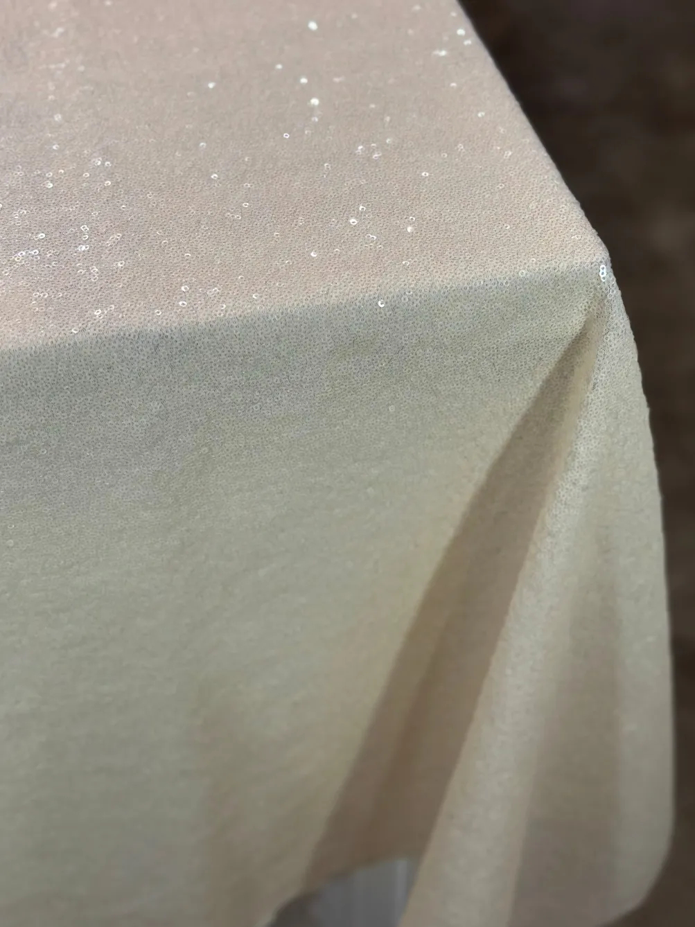 Glitz Sequins Table Linen in Ivory