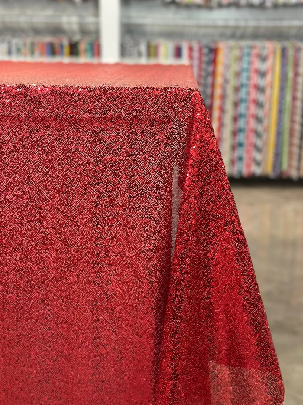 Glitz Sequins Table Linen in Red