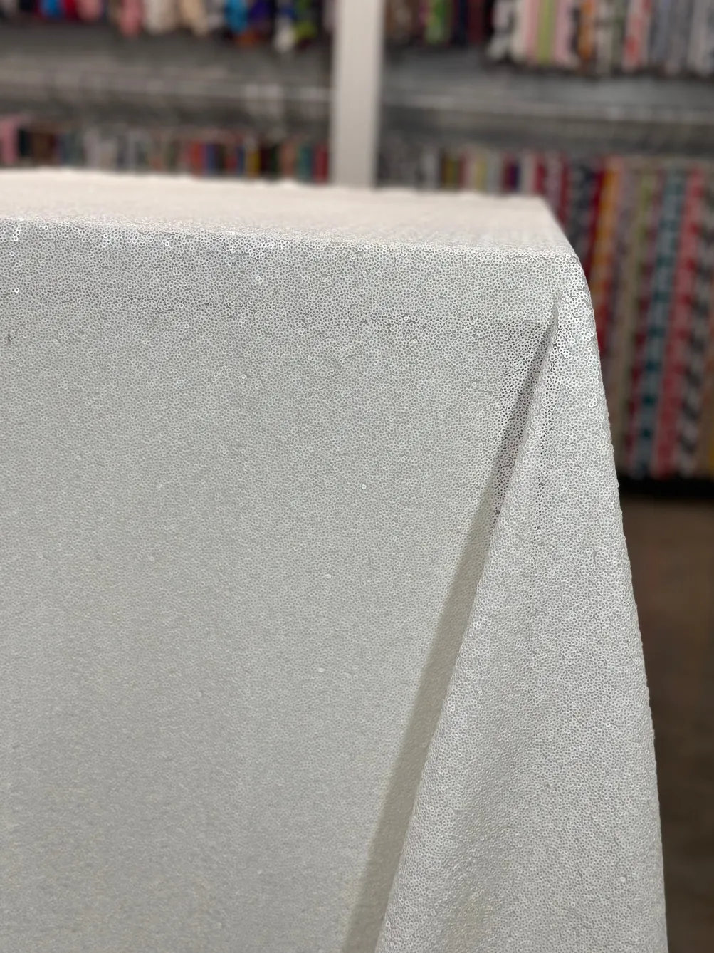 Glitz Sequins Table Linen in White