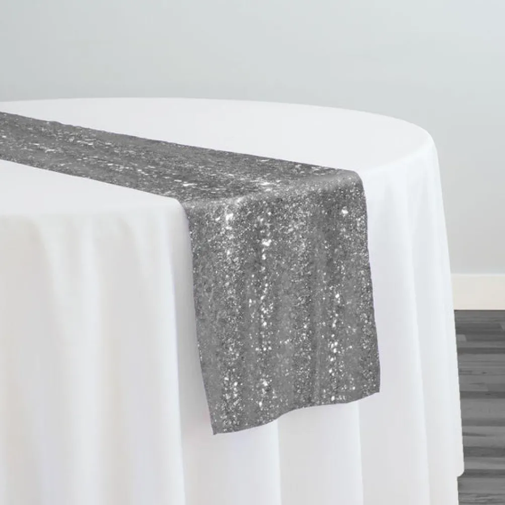 Glitz Sequins Table Runner in Silver