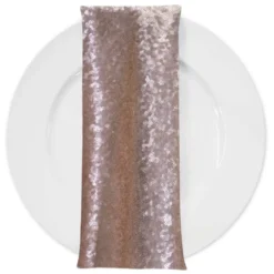 Glitz Sequins (w/ Poly Lining) Table Napkin in Blush
